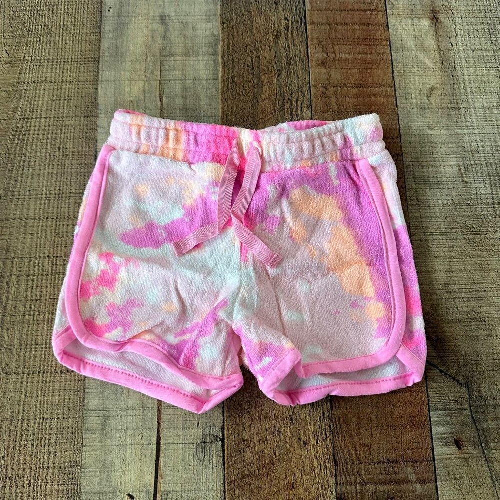 FabKids girls Dolphin short loop terry swim marble white -XS 4/5T